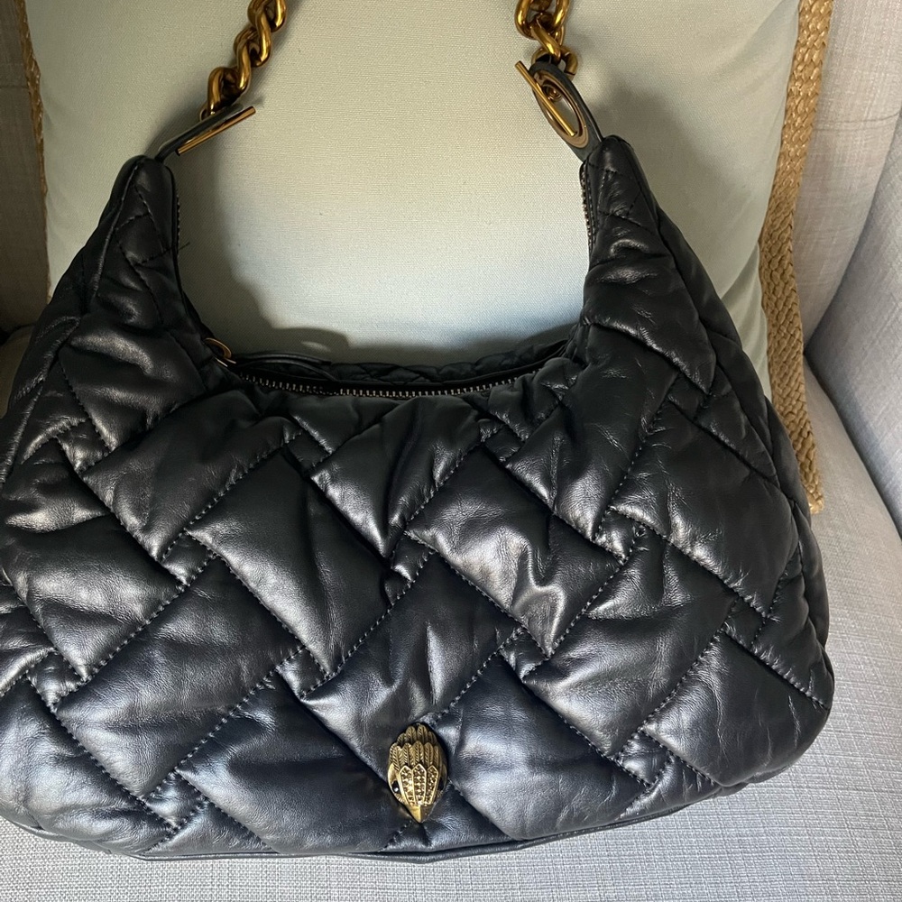 Kurt Geiger Black Quilted Hobo Bag
